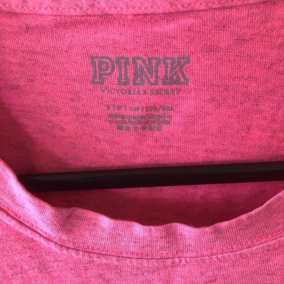 NWT Victoria's Secret PINK Cotton Campus Long Sleeve Tee - Picture 2 of 3